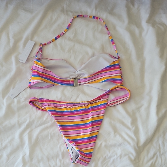 Colorful Striped Bikini Set - Picture 2 of 4